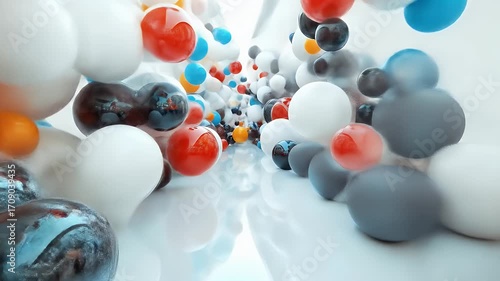 Abstract  sphere formation in a tunnel-like space