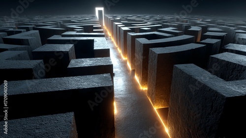 Find your way through the maze to the light, unlock business potential with strategic solutions today