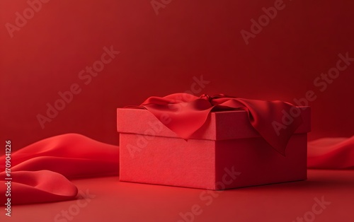 Wallpaper Mural Minimal red box with cloth on solid red background surface Torontodigital.ca