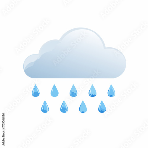Blue weather icon with a rain cloud and drops, symbolizing a forecast
