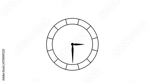 Vector illustration of a clock icon with a deadline symbol design on a circle face
