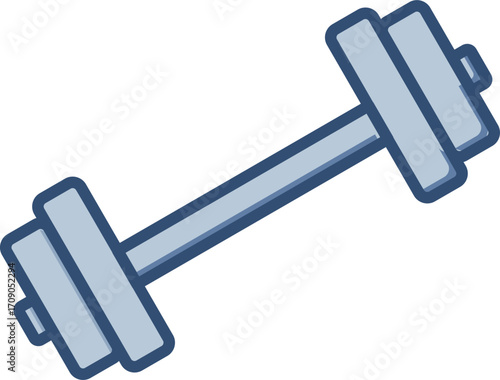 Vector icon Dumbbell with a transparent background. Changeable blue color design.