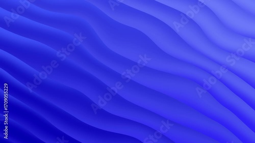 Abstract wavy motion background animation with blue color, seamless looping animation, 3D background
