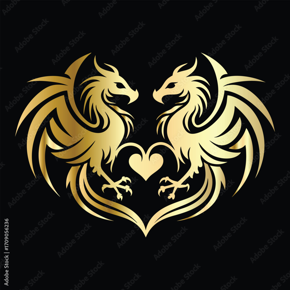 Fototapeta premium phoenix head logo design vector template. Luxury heraldic phoenix symbol. Phoenix Bird Wings Logo Design Template.