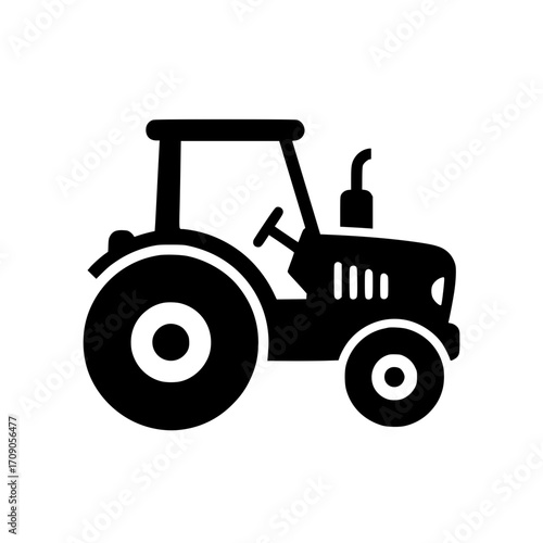 illustration of tractor machine symbolizing agricultural farming work.