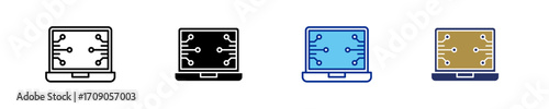 Laptop  Icon Set Multiple Style Collection