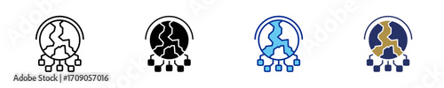 Globalization  Icon Set Multiple Style Collection