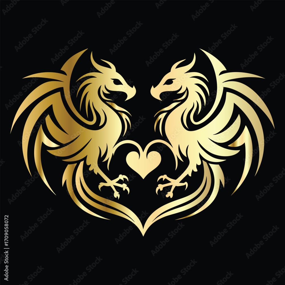 Fototapeta premium phoenix head logo design vector template. Luxury heraldic phoenix symbol. Phoenix Bird Wings Logo Design Template.