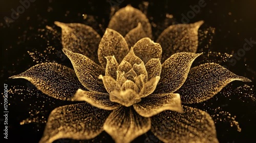 Wallpaper Mural Abstract gold shining particles slowly bloom and expand in a luxurious seamlessly looping floral pattern pattern, abstract gold shining particles, sophisticated Torontodigital.ca