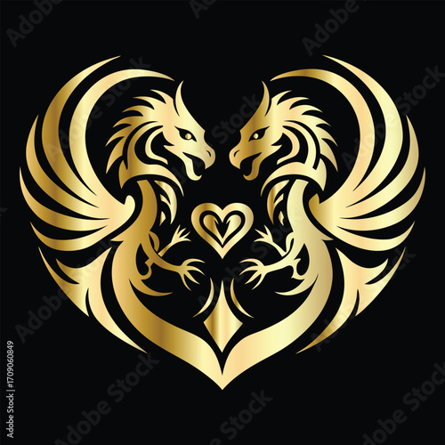 
phoenix head logo design vector template. Luxury heraldic phoenix symbol. Phoenix Bird Wings Logo Design Template.