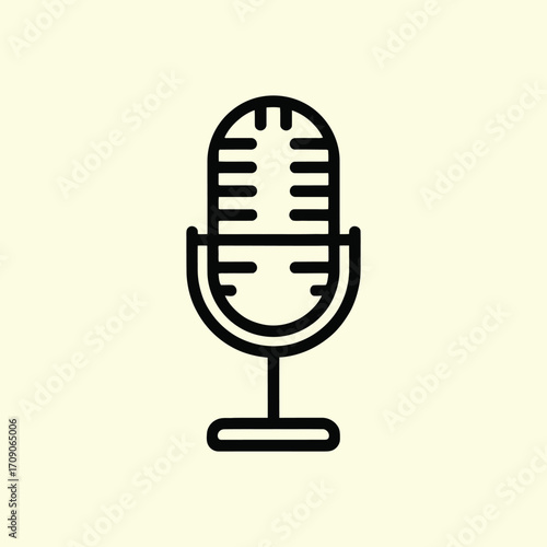 vintage microphone icon vector illustration for broadcasting and communication