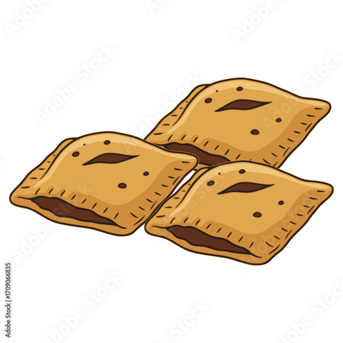 Imqaret Malta Deep fried pastry flat color vector illustration template design