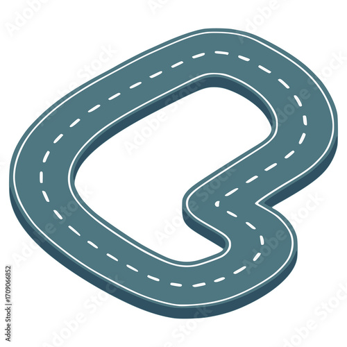 race track road circuit sport flat color vector illustration template design