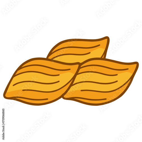 Pastizzi Malta Flaky pastry flat color vector illustration template design