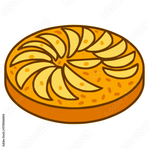 Äppelklatzen Luxembourg apple pastry flat color vector illustration template design