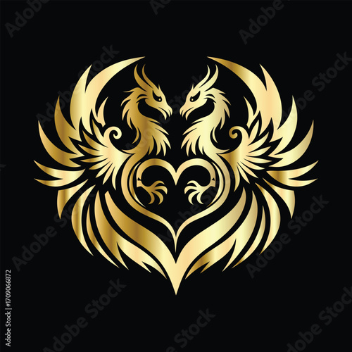 
phoenix head logo design vector template. Luxury heraldic phoenix symbol. Phoenix Bird Wings Logo Design Template.