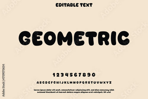Chunky geometric font with numbers and alphabet