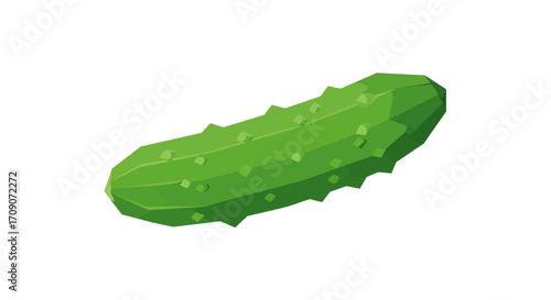 Geometric Green Pickle Illustration with Bumps and Ridges.