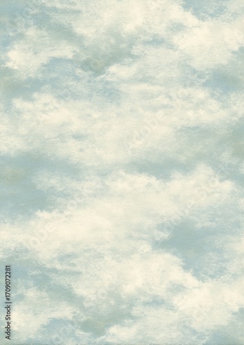 Japanese paper texture background with cloud-like white and sky-blue palette, ultra-fine fibres, smooth seamless surface, shadowless, no gradation, minimalist neutral design