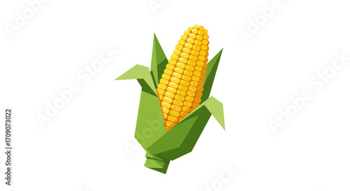 Stylized Corn on the Cob with Husk.