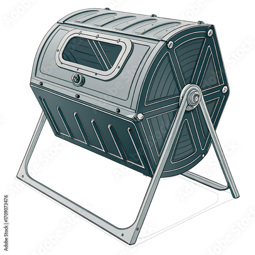 Modern rotating compost tumbler bin for efficient backyard gardening and sustainable waste management