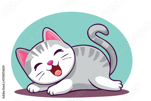 cat with heart , cartoon animal vectors