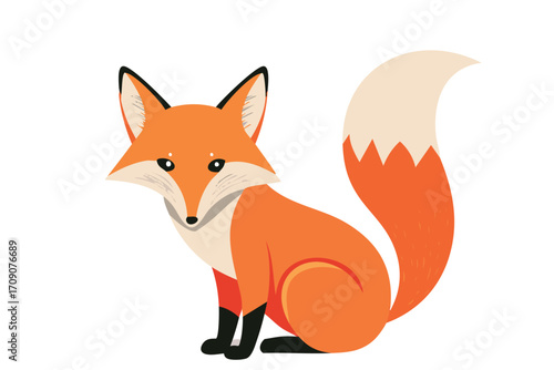 red fox vector illustration