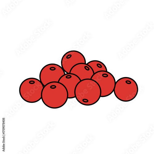 A simple vector illustration of a pile of fresh red berries, symbolizing healthy eating and natural food
