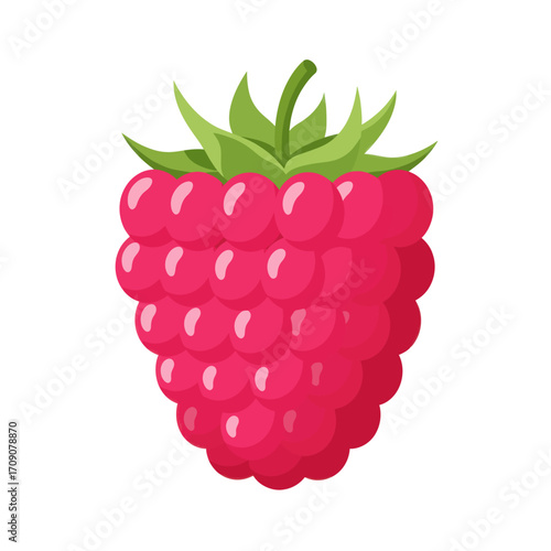 Vibrant and juicy raspberry illustration, a sweet and healthy summer fruit icon for fresh food concepts