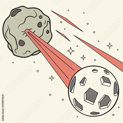 Cartoon Asteroids Colliding in Space cosmos galaxy