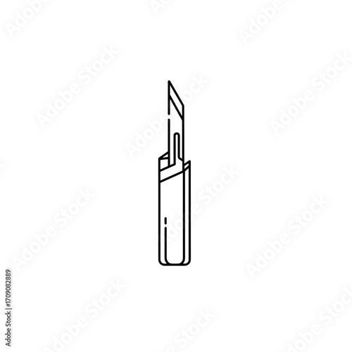 Line Art Illustration of a Retractable Utility Knife
