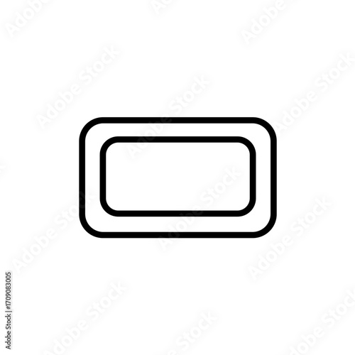 Minimalist Soap Dish Outline: Clean Lines and Rounded Corners Design