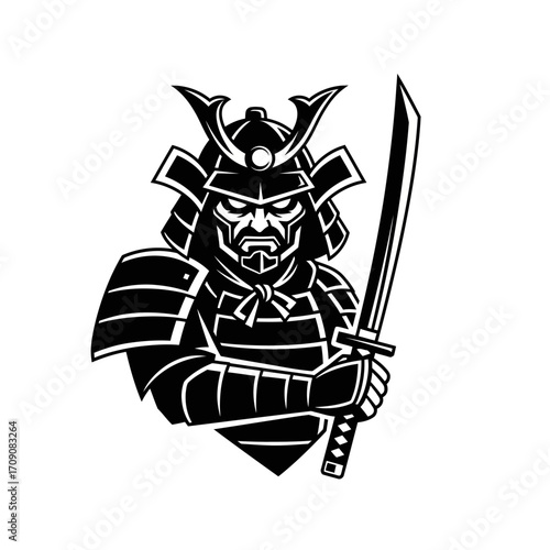 Powerful Samurai Warrior Silhouette