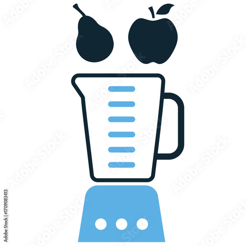 Kitchen blending icon vector. Ideal for cooking, health, and beverage themes. A simple, clear symbol representing the act of blending ingredients.