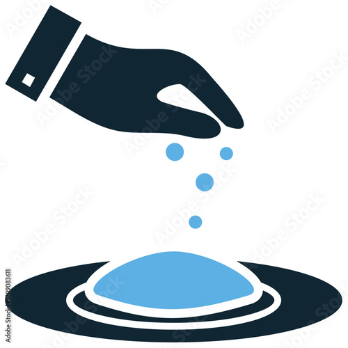 Food garnishing icon vector. Ideal for culinary, restaurant, and food presentation themes. A simple, clear symbol representing the final artistic touches on a dish.