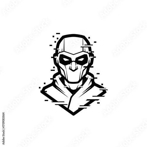 Futuristic Cyberpunk Character Glitch Art Design
