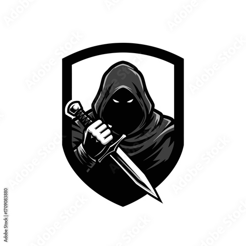 Hooded Figure with Dagger, Emblem Design