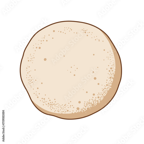Cartoon Flatbread with Tan Edges and Small Bubbles Texture