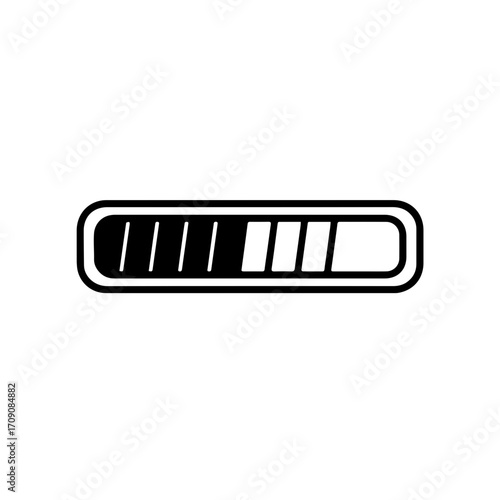 Minimalist battery charging indicator with partial fill in black and white