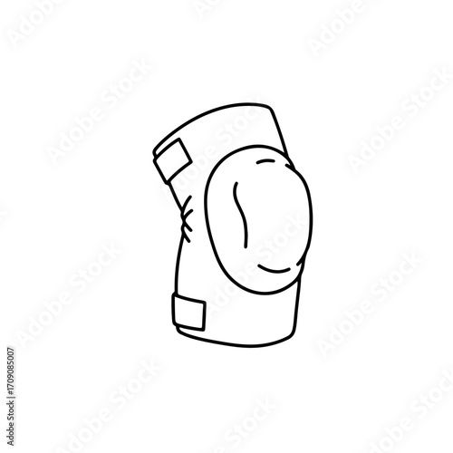 Simple Line Art Illustration of a Protective Knee Brace