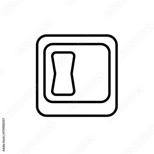 Minimalist light switch outline with rounded corners and recessed toggle