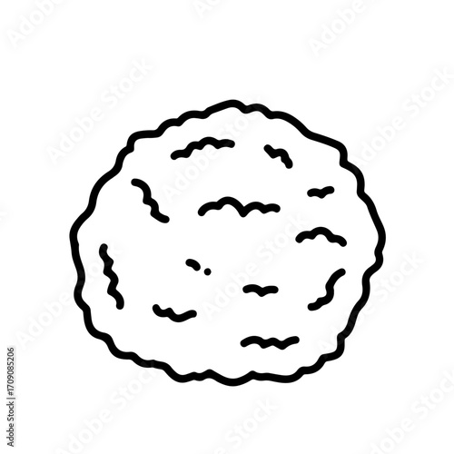 Stylized Outline of a Lumpy, Irregularly Shaped Object with Curvilinear Details