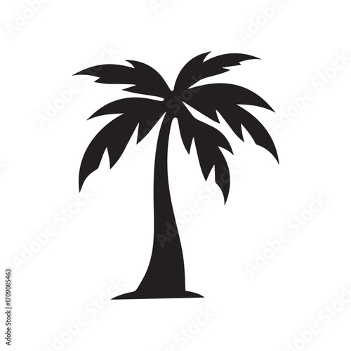 Tropical palm tree logo design representing nature, eco tourism and exotic retreat