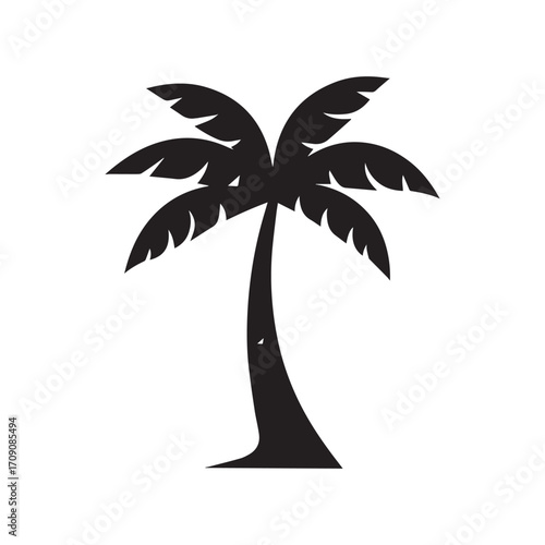 Simple palm tree symbol design for vacation rentals, beach clubs and holiday brands