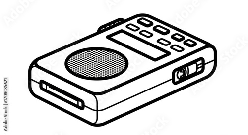 Retro Portable Cassette Player Illustration