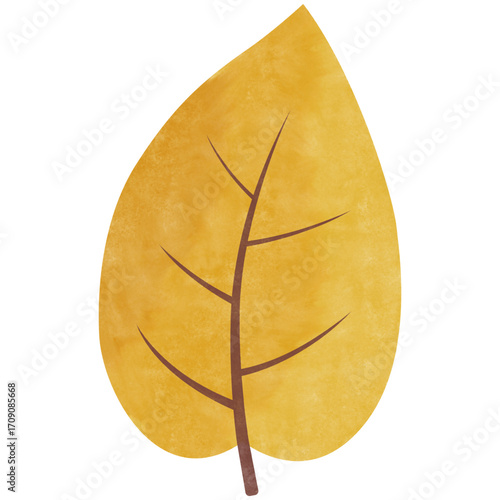 Εκτύπωση καμβά watercolor autumn orange leaf illustration
