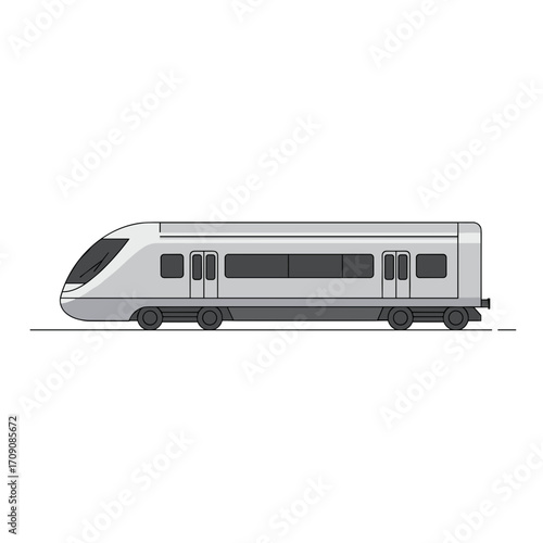 Sleek Modern Electric Train Side Profile Illustration