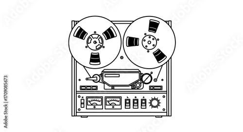 Vintage Tape Recorder Illustration