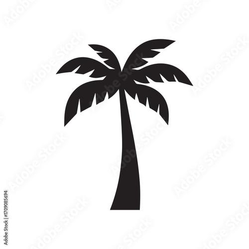 Minimal palm tree design symbolizing relaxation, peace and eco-friendly tourism