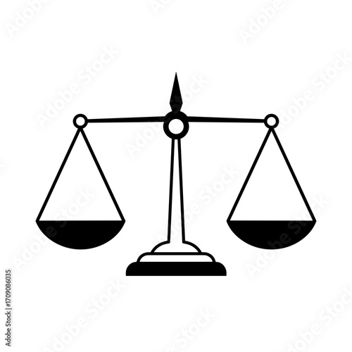 Simple Black and White Illustration of a Balance Scale